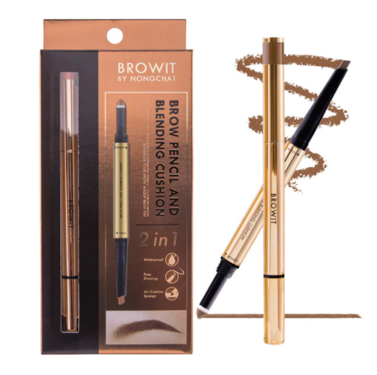 [泰國直送人氣美妝] BROWIT -  持久塑形2in1氣墊眉筆 (深棕色) [預購商品]