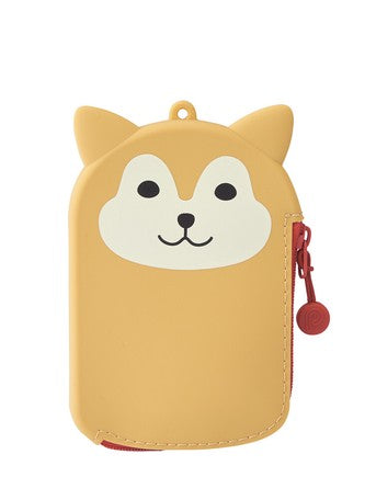 日本直送~LIHIT LAB - SMART FIT PuniLabo 可愛動物系列卡套/散錢包 ~ 柴犬(土黃色)