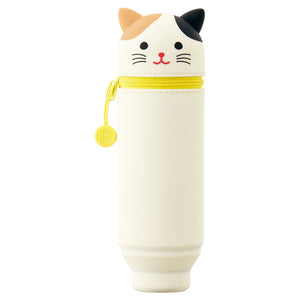 日本直送~LIHIT LAB - SMART FIT PuniLabo 可愛動物系列拉鍊式收納袋 ~ 花貓 (奶白色)