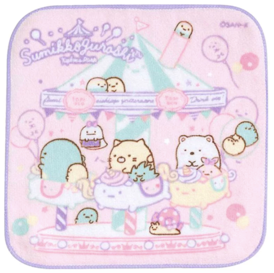 [日本直送人氣商品] Sumikkogurashi 角落生物方巾 (粉紅色迴旋木馬款)
