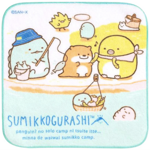 [日本直送人氣商品] Sumikkogurashi 角落生物方巾 (淺綠色河邊釣魚款)